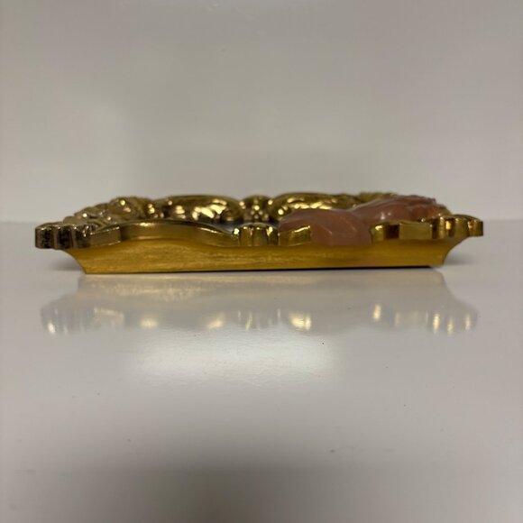 Jesus Resurrection Praying Hands Goldtone Ornate Frame Christian Wall Decor VTG - Picture 8 of 10